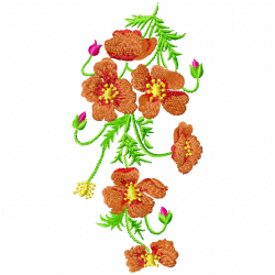 Flowers And Tree Embroidery Design 7